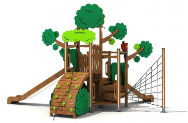 乐鱼leyu.com游乐木质定制树形组
